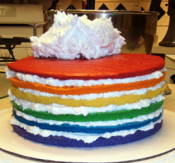 Rainbow Tinted Vanilla Cake